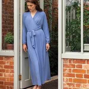 Lake Pajamas DreamKnit Midi Robe in Aura - Size Medium